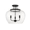 Z-Lite Joliet 3 Light Semi Flush Mount, Matte Black & Clear 473SF-MB - alternate 1